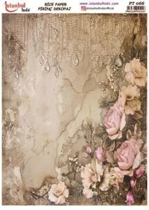 Pirinç Dekopaj Kağıdı 30x42cm PT-066 Güller