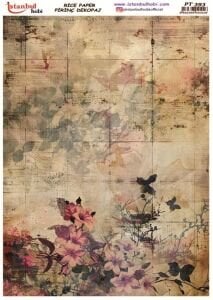 Pirinç Dekopaj Kağıdı 30x42cm PT-393 Çiçekler
