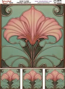 Pirinç Dekopaj Kağıdı 30x42cm PT-3333 Desenler