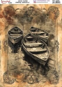 Pirinç Dekopaj Kağıdı 30x42cm PT-1981 Kayık Sandal