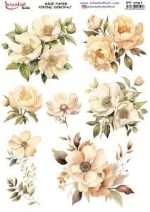 Pirinç Dekopaj Kağıdı 30x42cm PT-1791 Çiçekler
