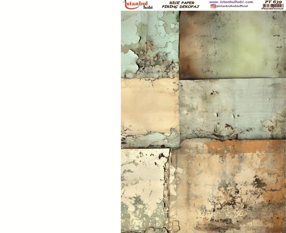 Pirinç Dekopaj Kağıdı 30x42cm PT-639 Vintage Duvar