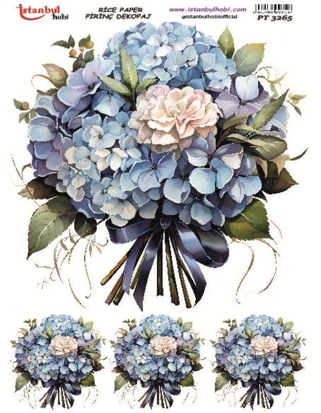 Pirinç Dekopaj Kağıdı 30x42cm PT-3265 Çiçek Buket
