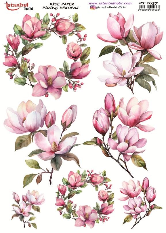Pirinç Dekopaj Kağıdı 30x42cm PT-1637 Çiçek