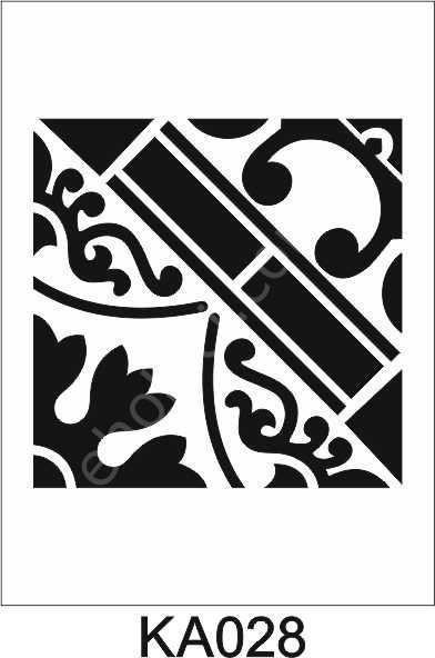 Kare ve Fayans Desenler Stencil Şablon (20x20) KA-028