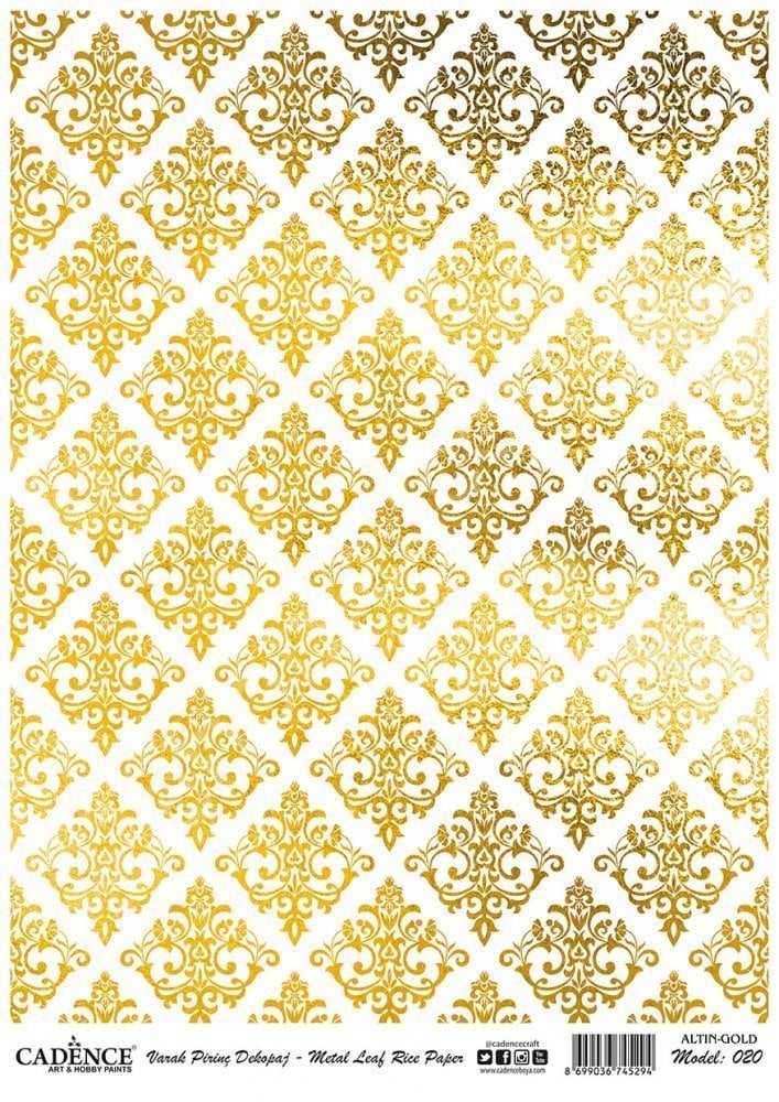 Cadence Altın Varak Pirinç Dekoapaj Kağıdı - Model 20