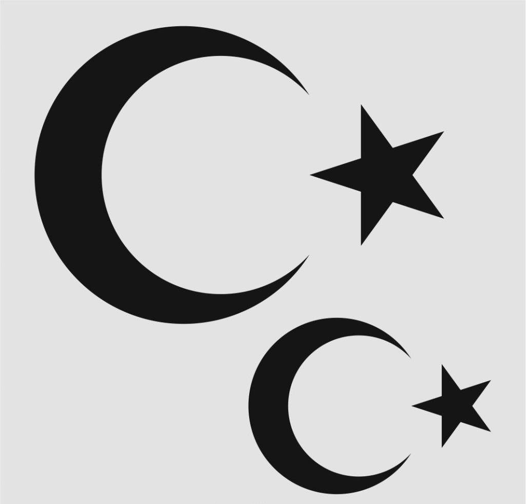 Türk Bayrağı Stencil Şablon (20x20) S-237