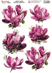 Pirinç Dekopaj Kağıdı 30x42cm PT-1763 Çiçekler