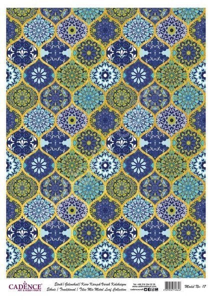 Cadence Desenli Altın Varak Pirinç Dekoapaj Kağıdı - Model 017