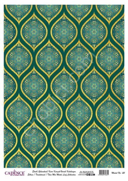 Cadence Desenli Altın Varak Pirinç Dekoapaj Kağıdı - Model 022