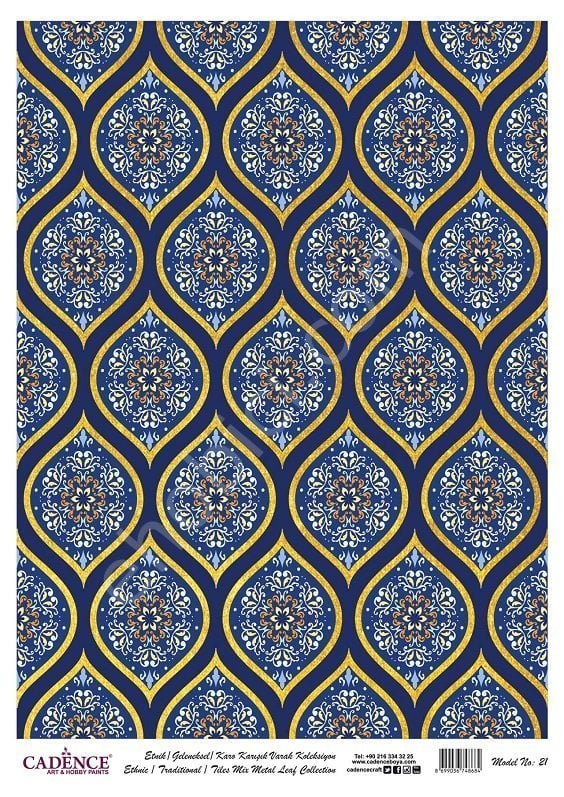 Cadence Desenli Altın Varak Pirinç Dekoapaj Kağıdı - Model 021