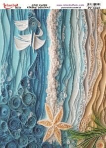 Pirinç Dekopaj Kağıdı 30x42cm PT-3526 Deniz