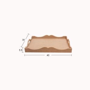 Ahşap Pirinç Dekopaj Tepsisi 40x30cm T765