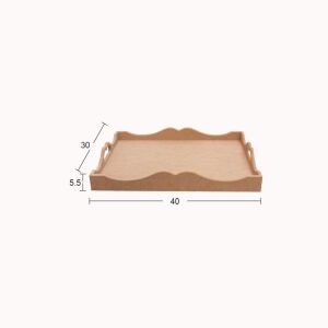 Ahşap Pirinç Dekopaj Tepsisi 40x30cm T765