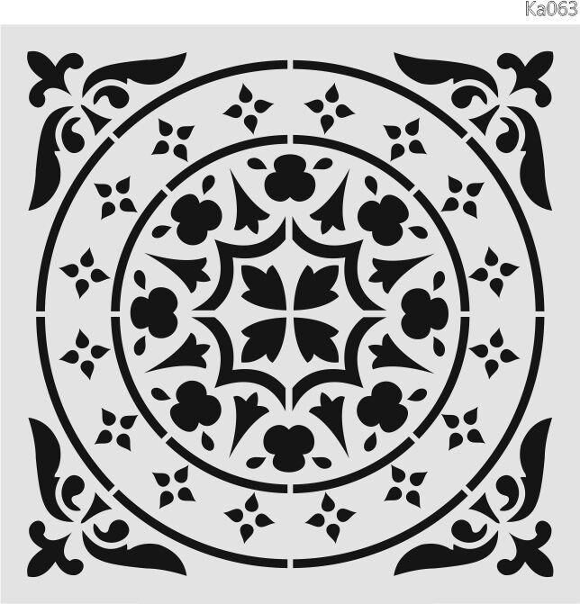 Kare ve Fayans Desenler Stencil Şablon (20x20) KA-064