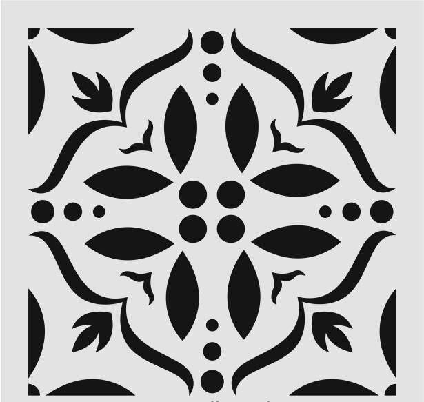 Kare ve Fayans Desenler Stencil Şablon (20x20) KA-068
