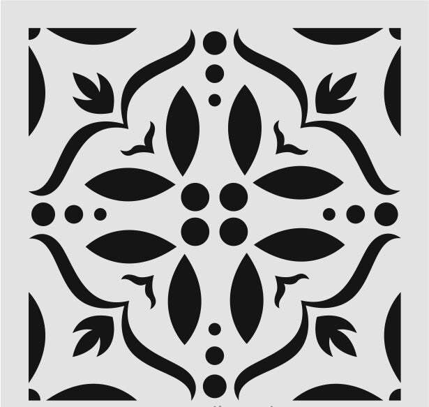 Kare ve Fayans Desenler Stencil Şablon (20x20) KA-068