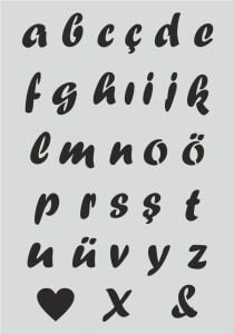 Yazı Desenler Stencil Şablon (21x30) YZ-319