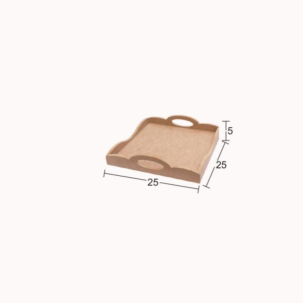 Ahşap Küçük Kare Tepsi 25x25cm T767
