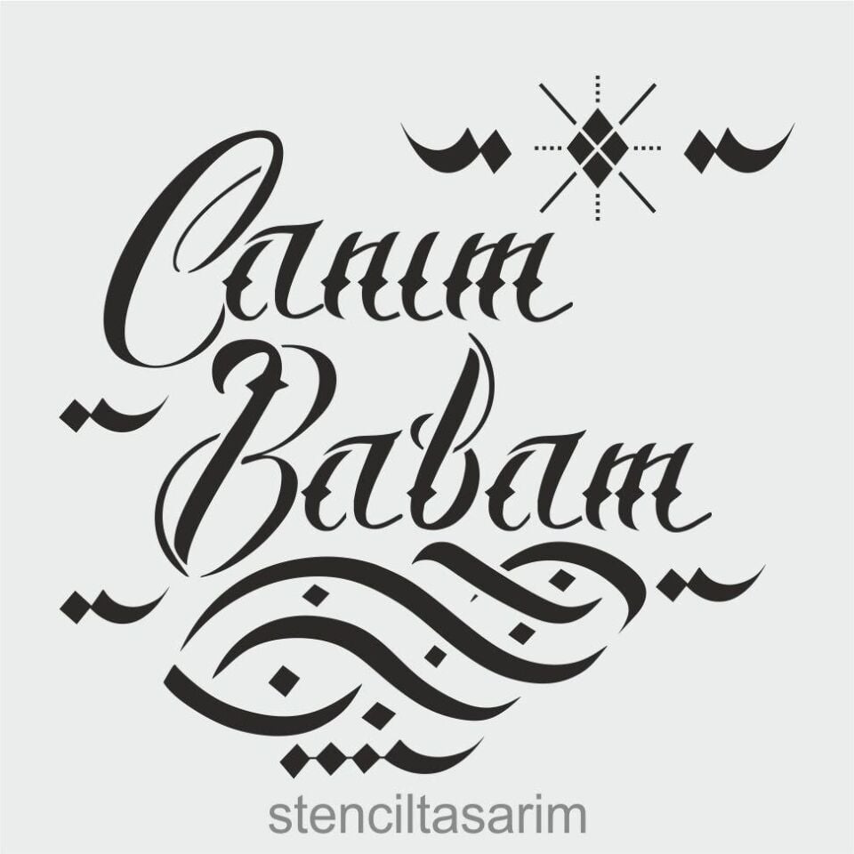 Yazı Desenler Stencil Şablon (25x25) YZ-320