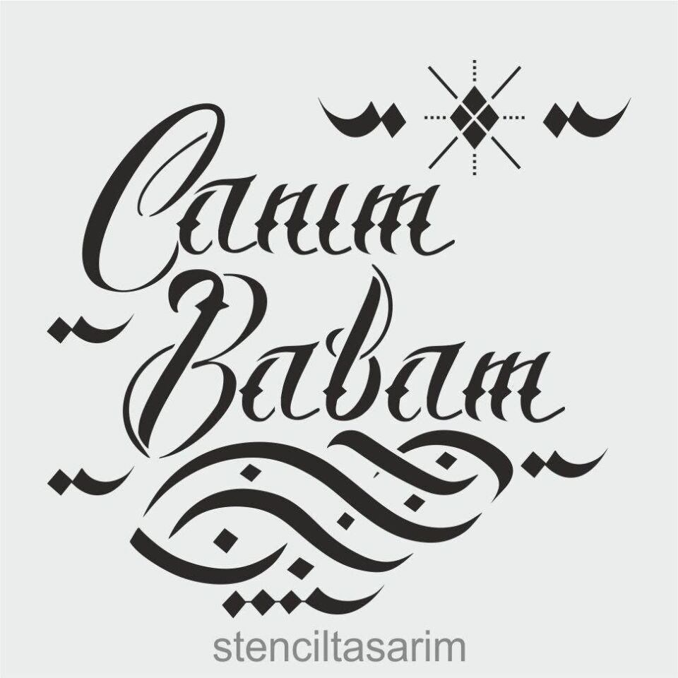 Yazı Desenler Stencil Şablon (25x25) YZ-320