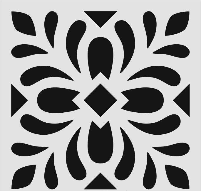 Kare ve Fayans Desenler Stencil Şablon (20x20) KA-071