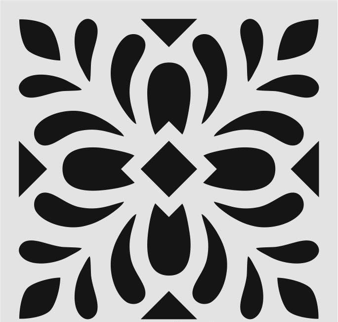 Kare ve Fayans Desenler Stencil Şablon (20x20) KA-071