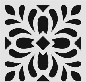 Kare ve Fayans Desenler Stencil Şablon (20x20) KA-071