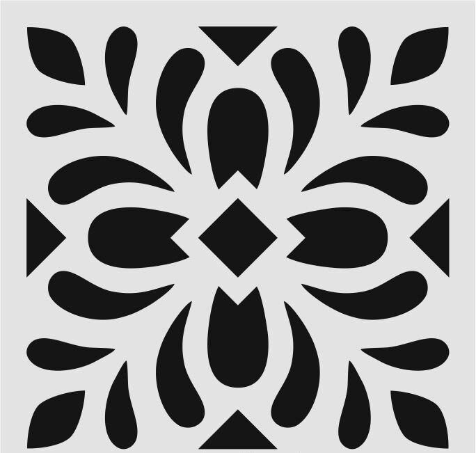 Kare ve Fayans Desenler Stencil Şablon (20x20) KA-071