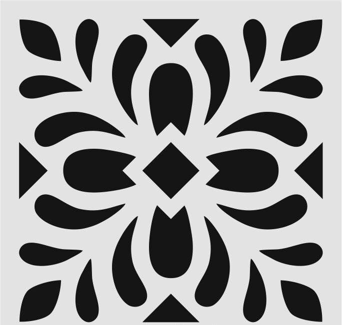Kare ve Fayans Desenler Stencil Şablon (20x20) KA-071