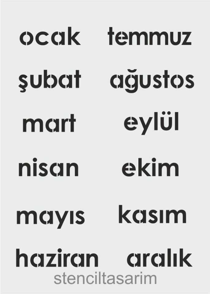 Yazı Desenler Stencil Şablon (21x30) YZ-321