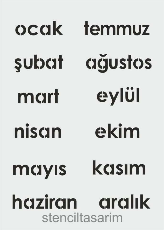 Yazı Desenler Stencil Şablon (21x30) YZ-321