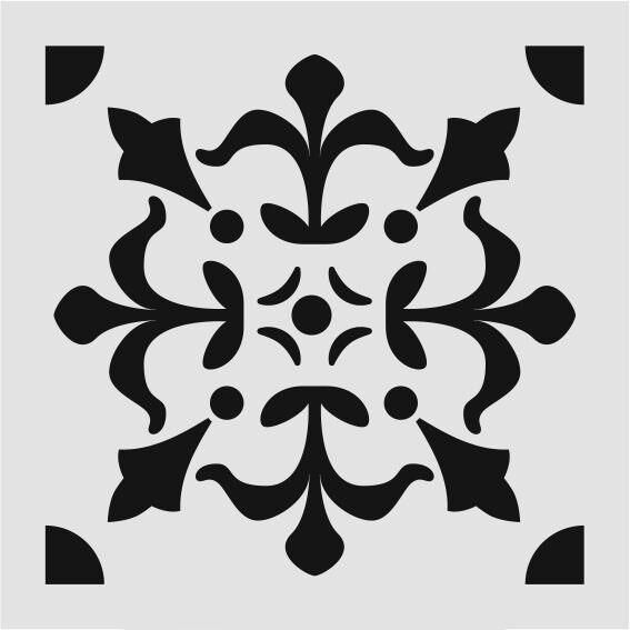 Kare ve Fayans Desenler Stencil Şablon (20x20) KA-073