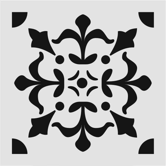 Kare ve Fayans Desenler Stencil Şablon (20x20) KA-073