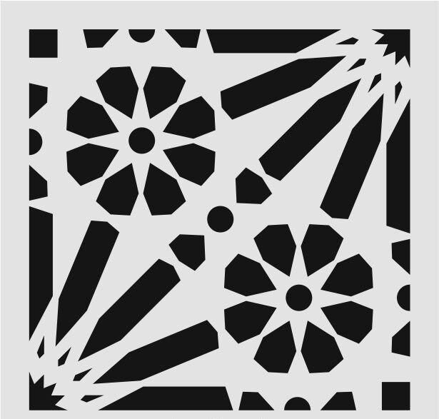 Kare ve Fayans Desenler Stencil Şablon (20x20) KA-074