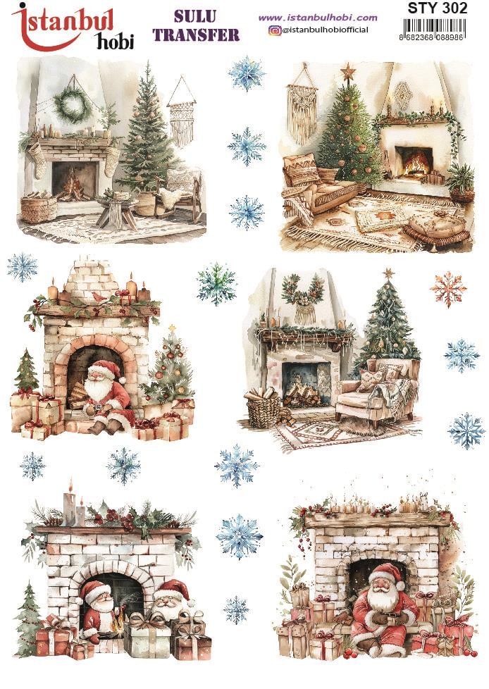 Yılbaşı Sulu Transfer 25x35cm STY302