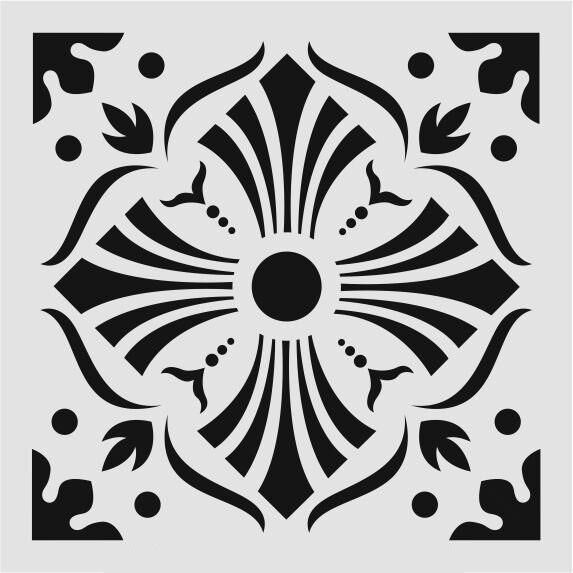 Kare ve Fayans Desenler Stencil Şablon (20x20) KA-075