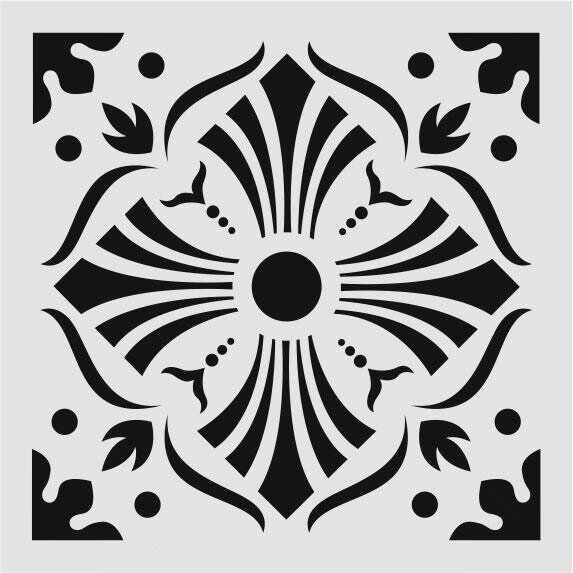 Kare ve Fayans Desenler Stencil Şablon (20x20) KA-075