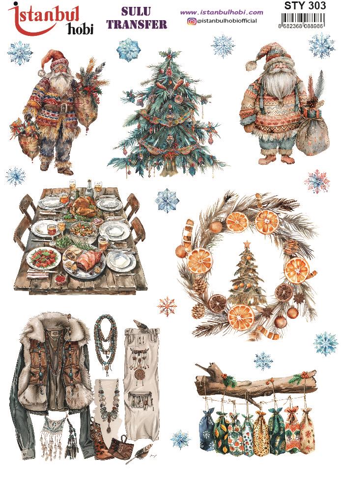 Yılbaşı Sulu Transfer 25x35cm STY303