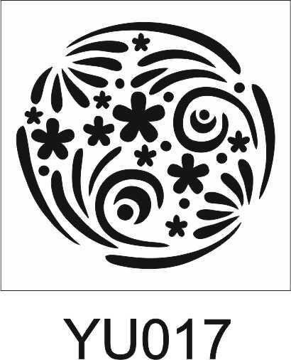 Yuvarlak Desenler Stencil Şablon (25x25) YU-017