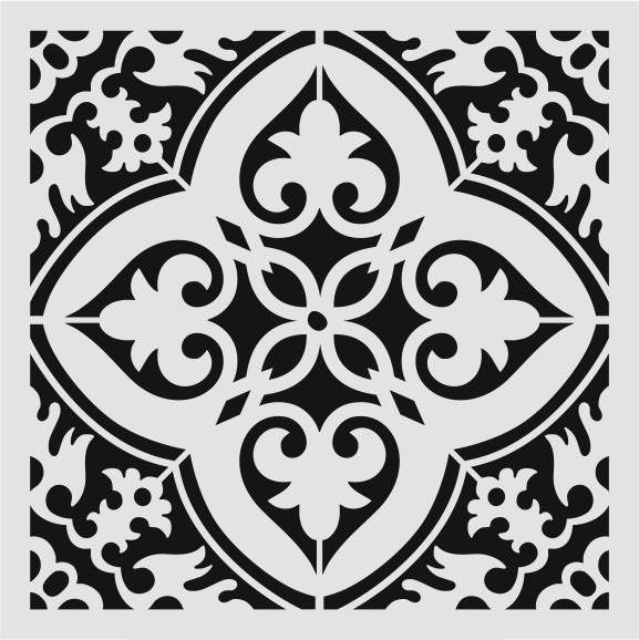 Kare ve Fayans Desenler Stencil Şablon (20x20) KA-076