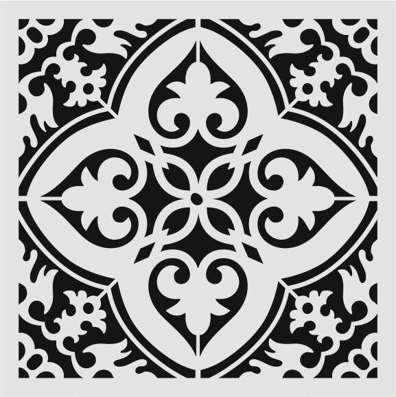 Kare ve Fayans Desenler Stencil Şablon (20x20) KA-076