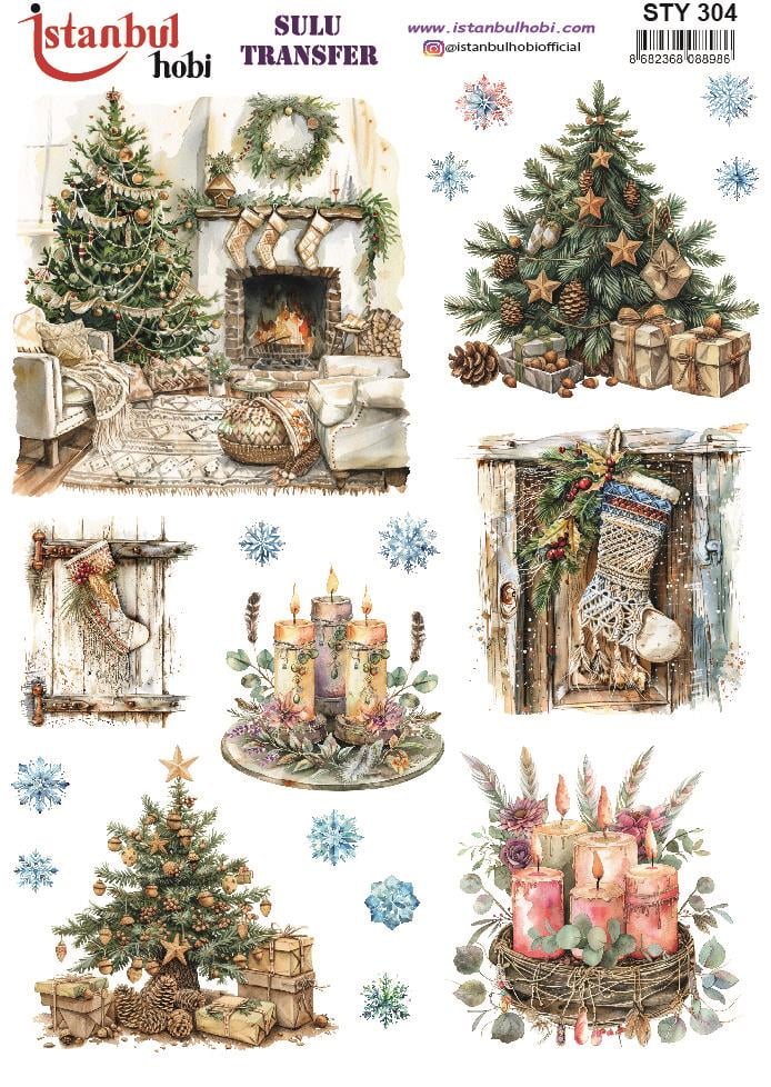 Yılbaşı Sulu Transfer 25x35cm STY304