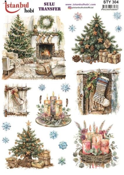 Yılbaşı Sulu Transfer 25x35cm STY304