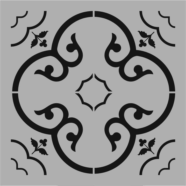 Kare ve Fayans Desenler Stencil Şablon (20x20) KA-078