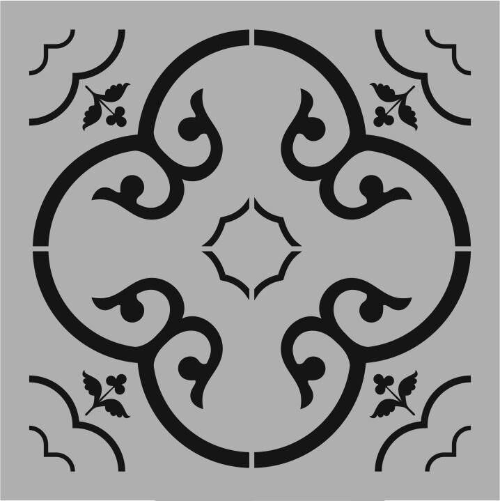 Kare ve Fayans Desenler Stencil Şablon (20x20) KA-078