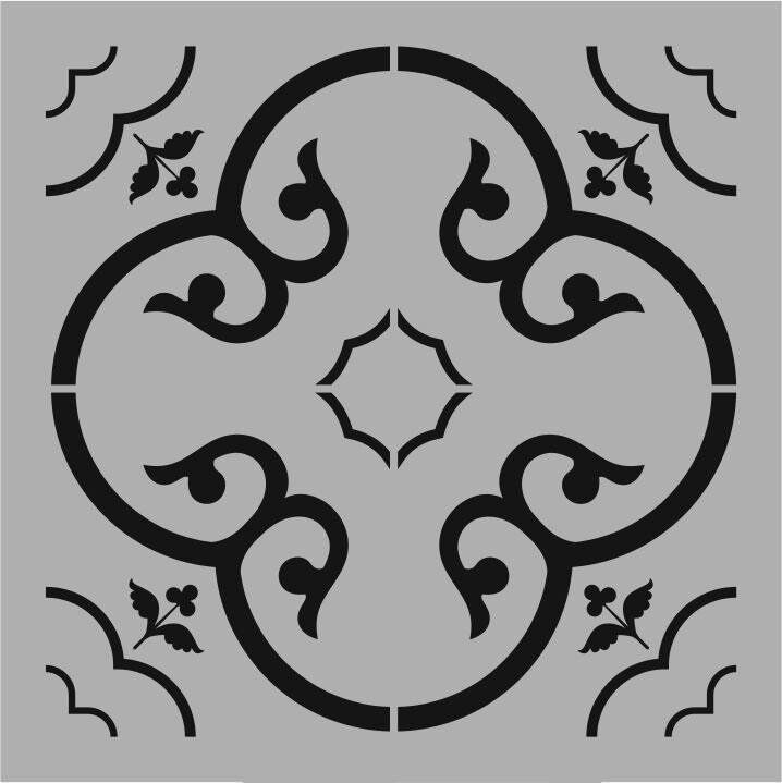 Kare ve Fayans Desenler Stencil Şablon (20x20) KA-078