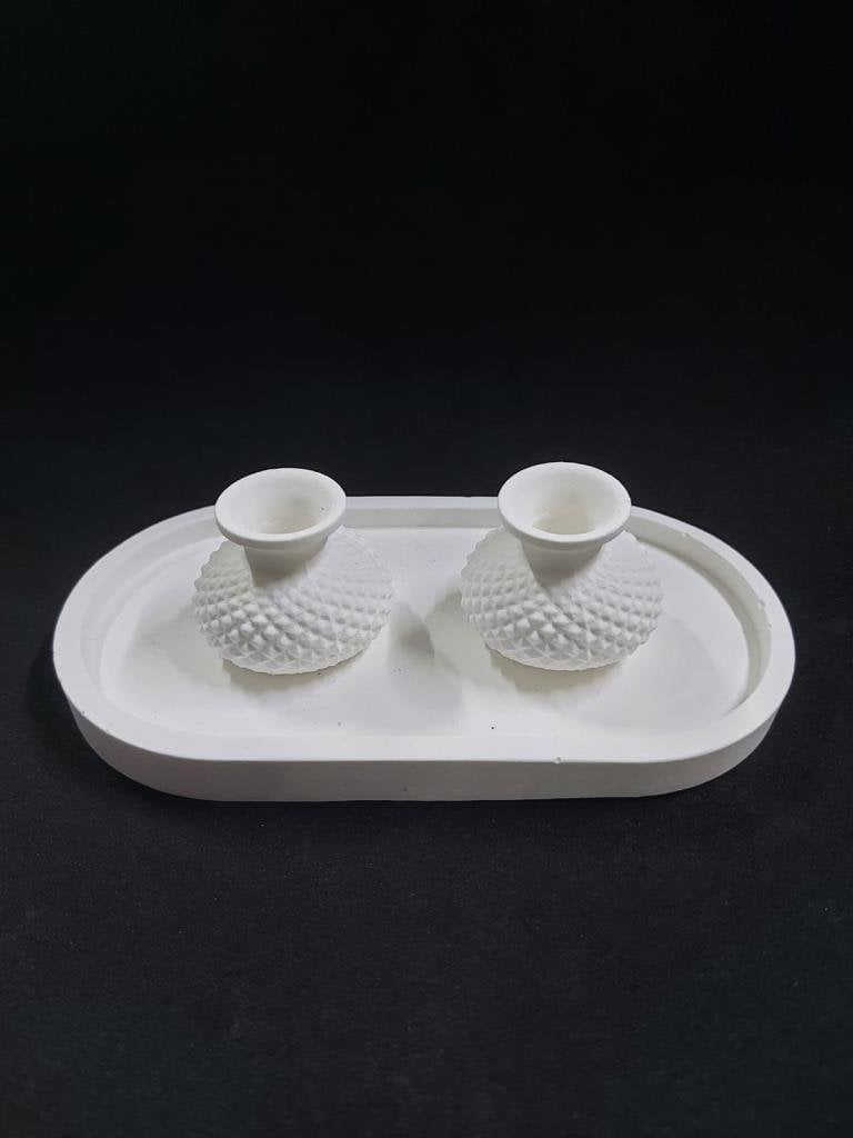 Tabaklı Vazo Seti 18x9,5cm