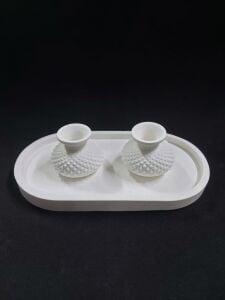 Tabaklı Vazo Seti 18x9,5cm