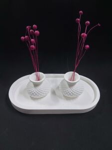 Tabaklı Vazo Seti 18x9,5cm